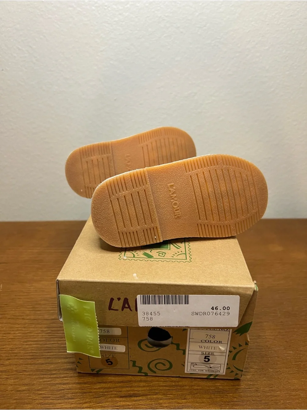 L'Amour White Mary Jane Shoes for Kids